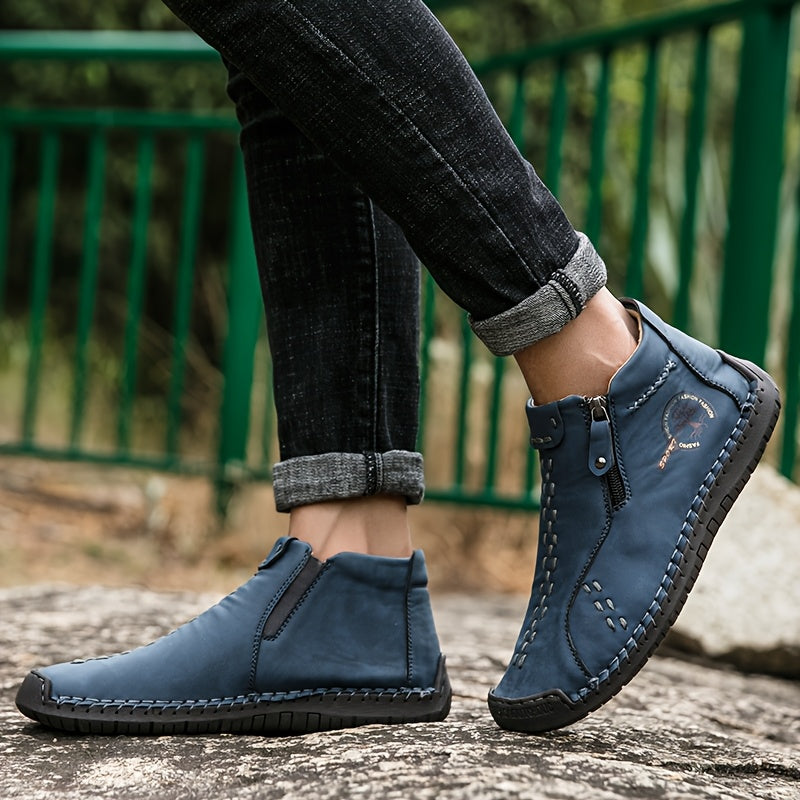 Women's Faux Leather Retro Chukka Boots Mint Green All-Season Casual Ankle Shoes