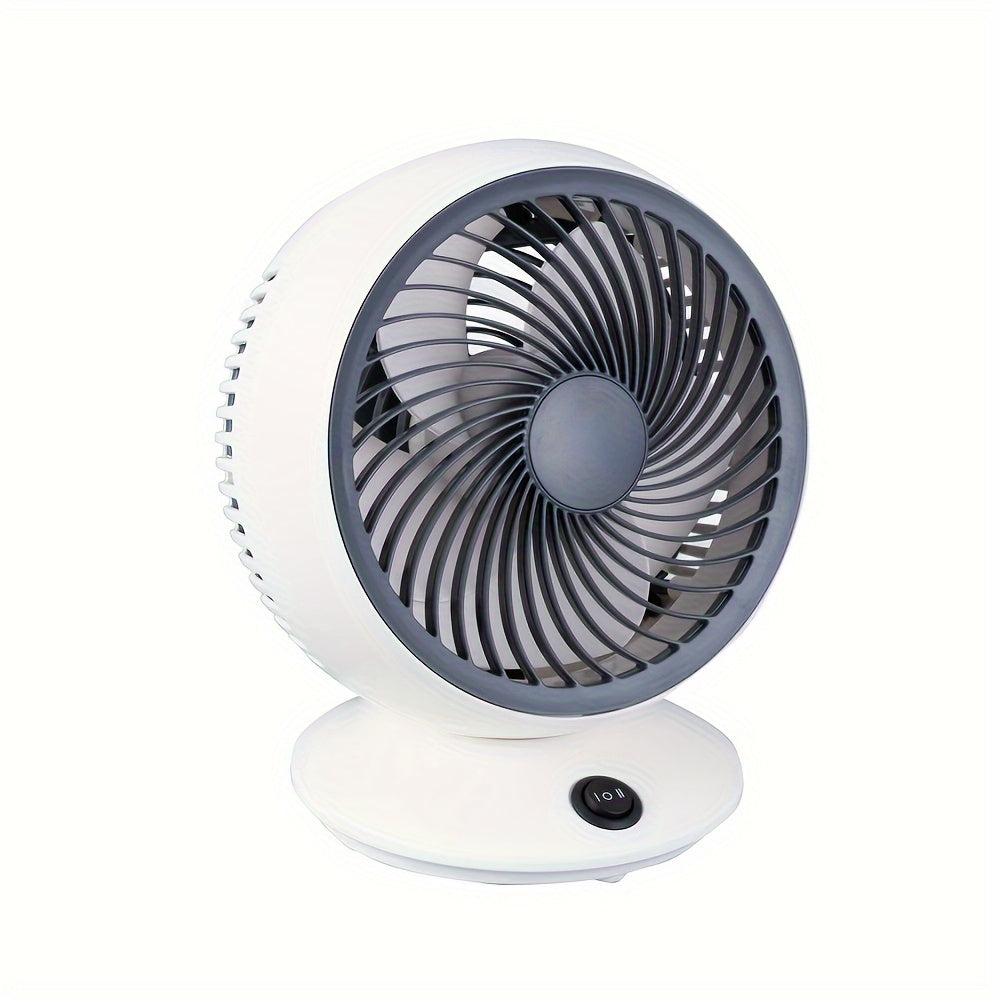 6-Inch Portable Desk Fan White Gray USB Powered Indoor Outdoor Use