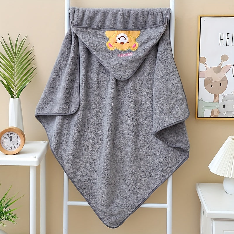 Kids Bathrobe and Towel Set Ultra-Fine Fiber Quick Dry Cartoon Cape for Bathroom Beach