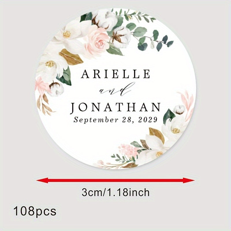 Personalized Bridal Shower Labels Custom Thank You Stickers Name and Date Recyclable Matte Finish