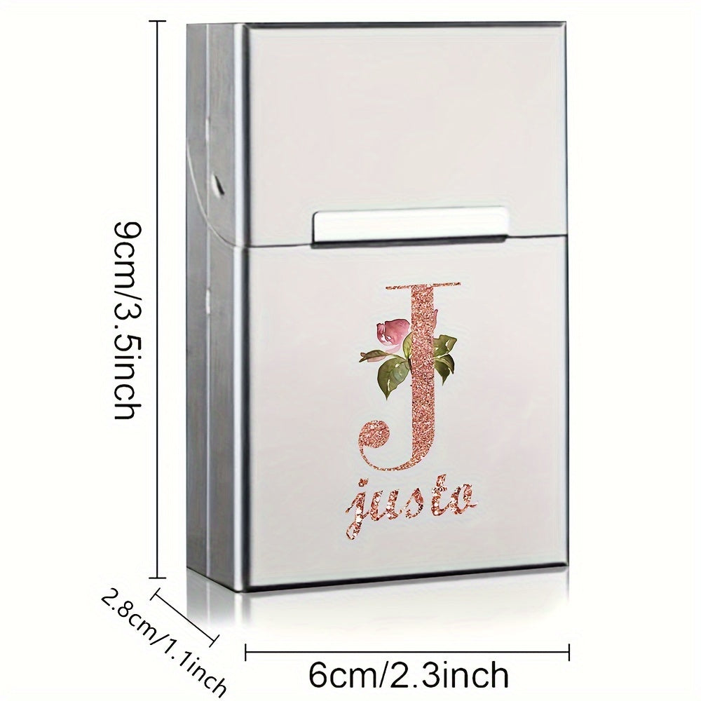 Men's Aluminum Cigarette Case Waterproof Hard Shell Tobacco Holder with Custom Name