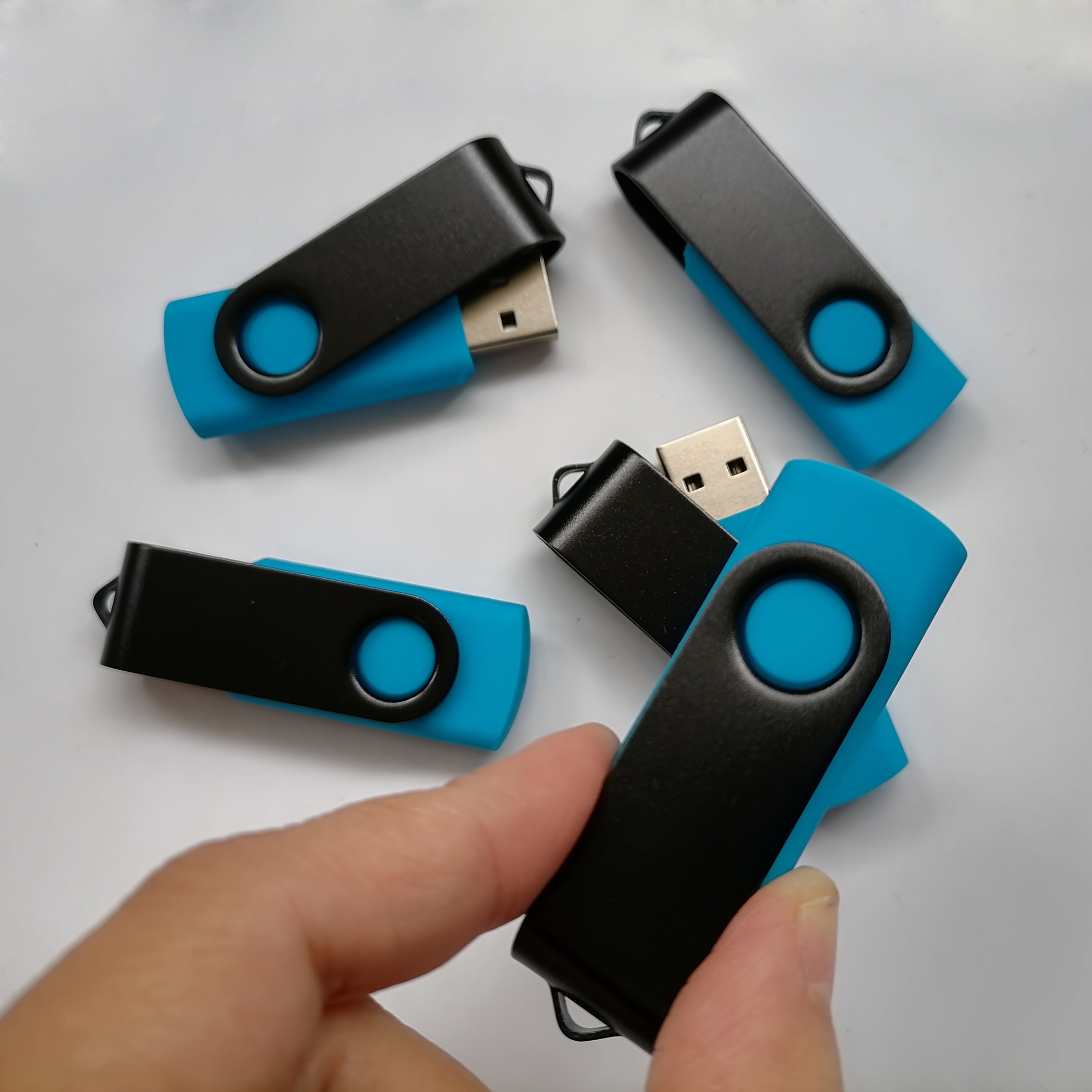 5-to'plam Ko'k USB 2.0 flesh drayverlari 128MB 256MB 512MB PC Mac uchun zaxira nusxasi