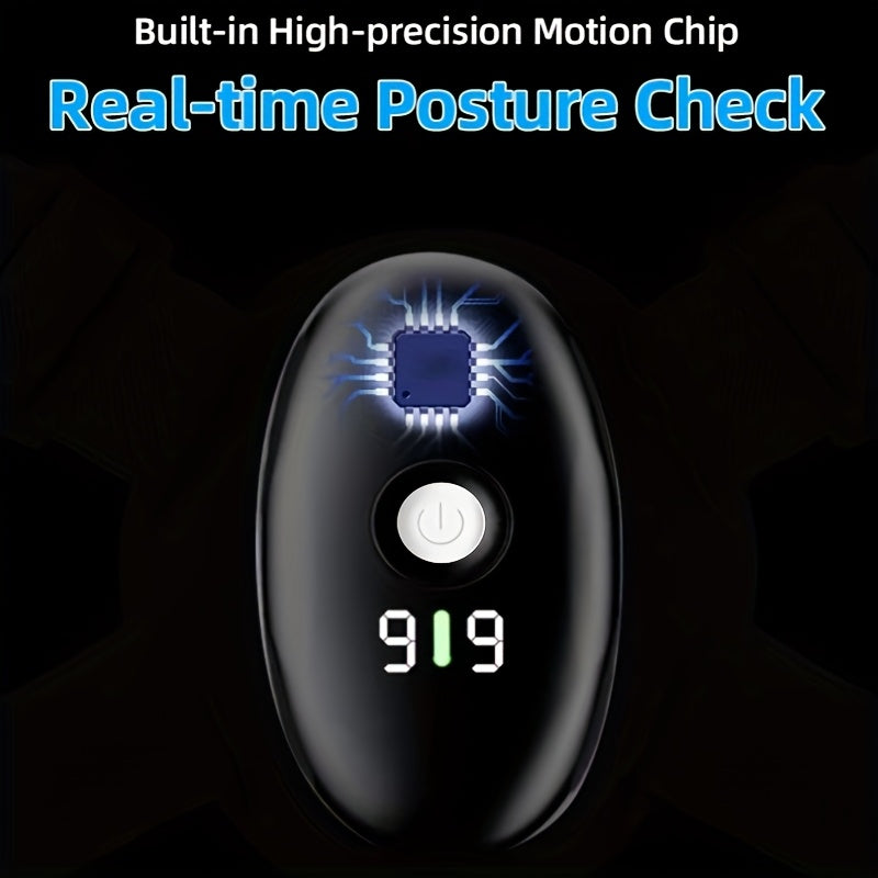 Rechargeable Smart Back Trainer with Vibration Reminder and Adjustable Strap