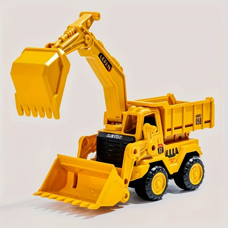 Construction Vehicle Toy for Kids 3+ with Excavator Bulldozer Tipper Truck