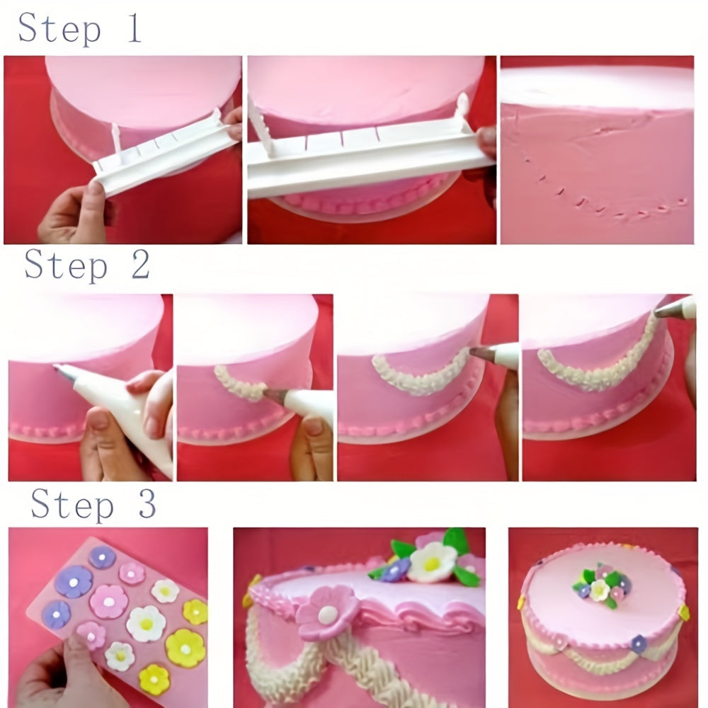 Fondant torti Arc ruler bezash asbobi to'plami, pishirish va shirinlik san'ati uchun o'lchovli o'lchov bilan