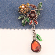 Floral Rhinestone Brooch with Irregular Flower Design for Clothing Bags Hats