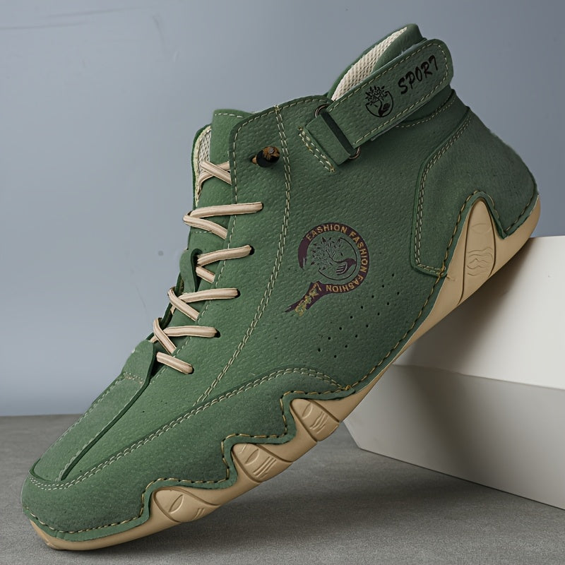 Erkaklar uchun hayvon naqshidagi shoelace ankle boots krossovkalari, 8 rang variantida, juda nozik tolali yuqori qismi, nafas oladigan PU astar, barcha mavsumlarda ochiq havoda qulaylik uchun sirpanmaydigan kauchuk taglik, ko'p maqsadli.