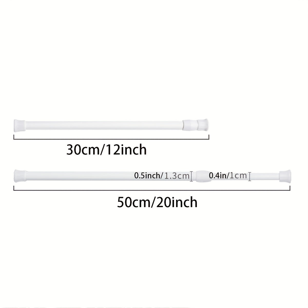 Barra de cortina telescópica con tensión de resorte para instalación sin taladro, barra de cortina ajustable corta y larga