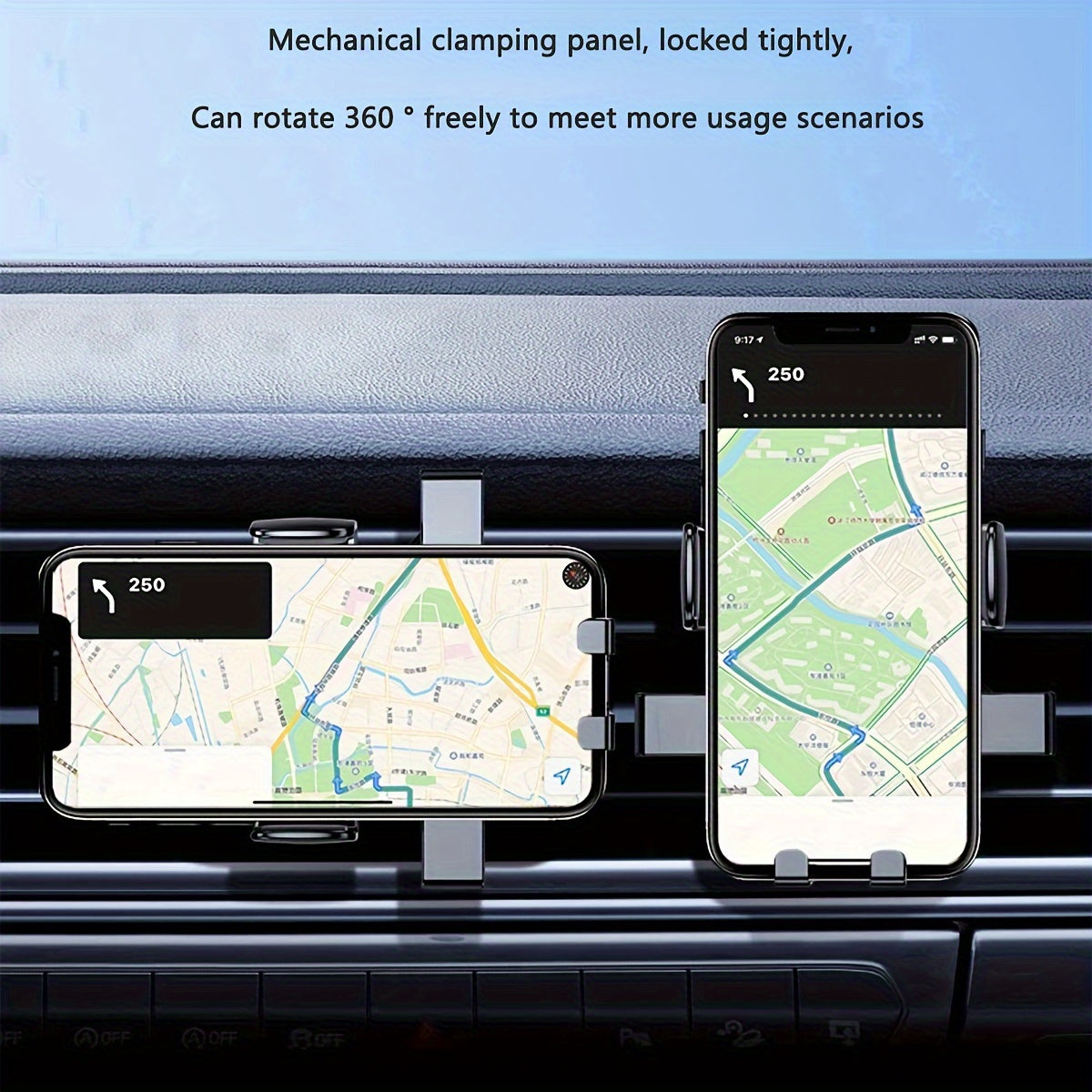 Universal Car Phone Mount ABS Material 360° Rotation Air Vent Holder