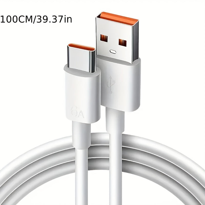 66W USB-C Flat Fast Charging Cable PVC Matte Female to Male Data Transfer