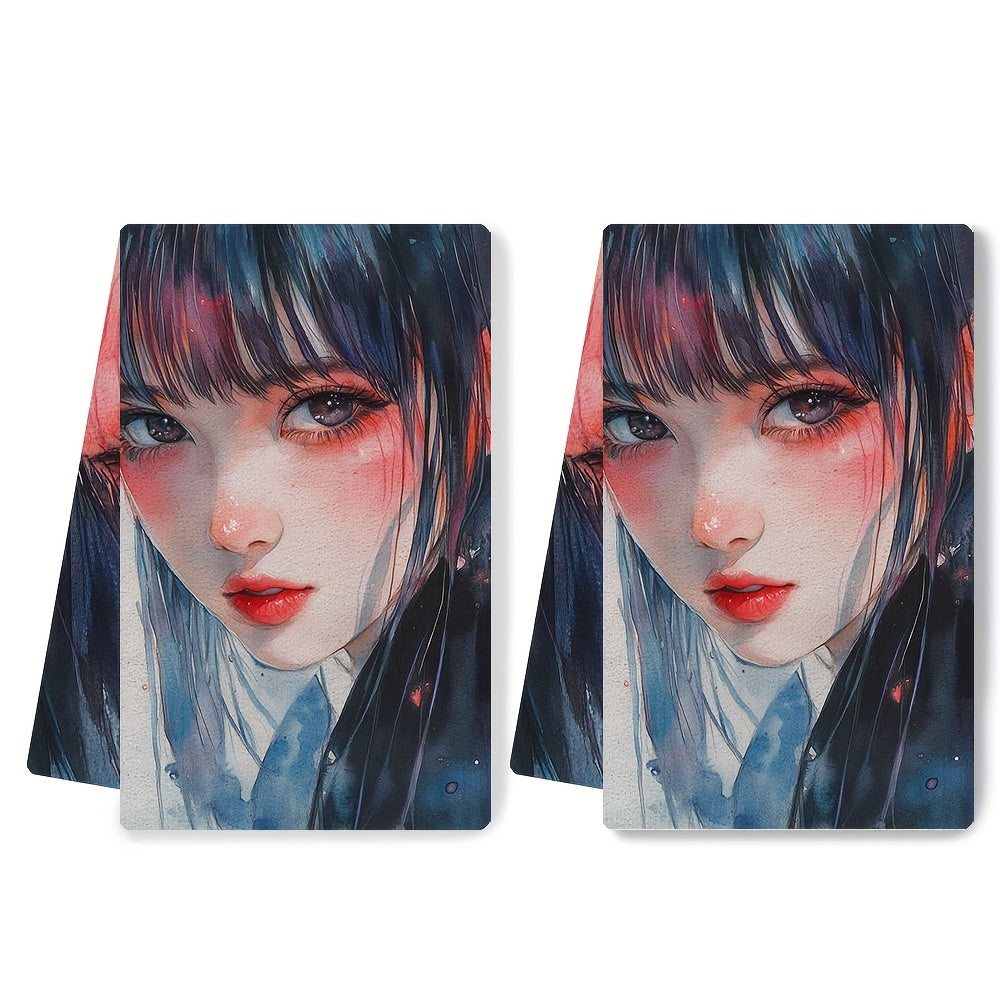 Set of 2 Ultra-Soft Absorbent Kitchen Towels for Dish and Hand Use