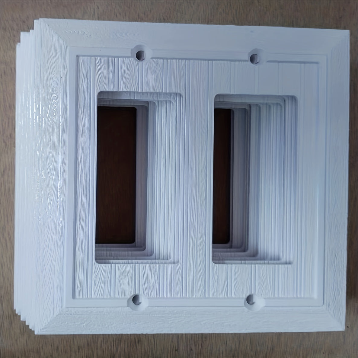 Placas decorativas de pared con diseño de veta de madera retro, 1, 2, 4 o 10 piezas, compatibles con interruptores y tomas de corriente