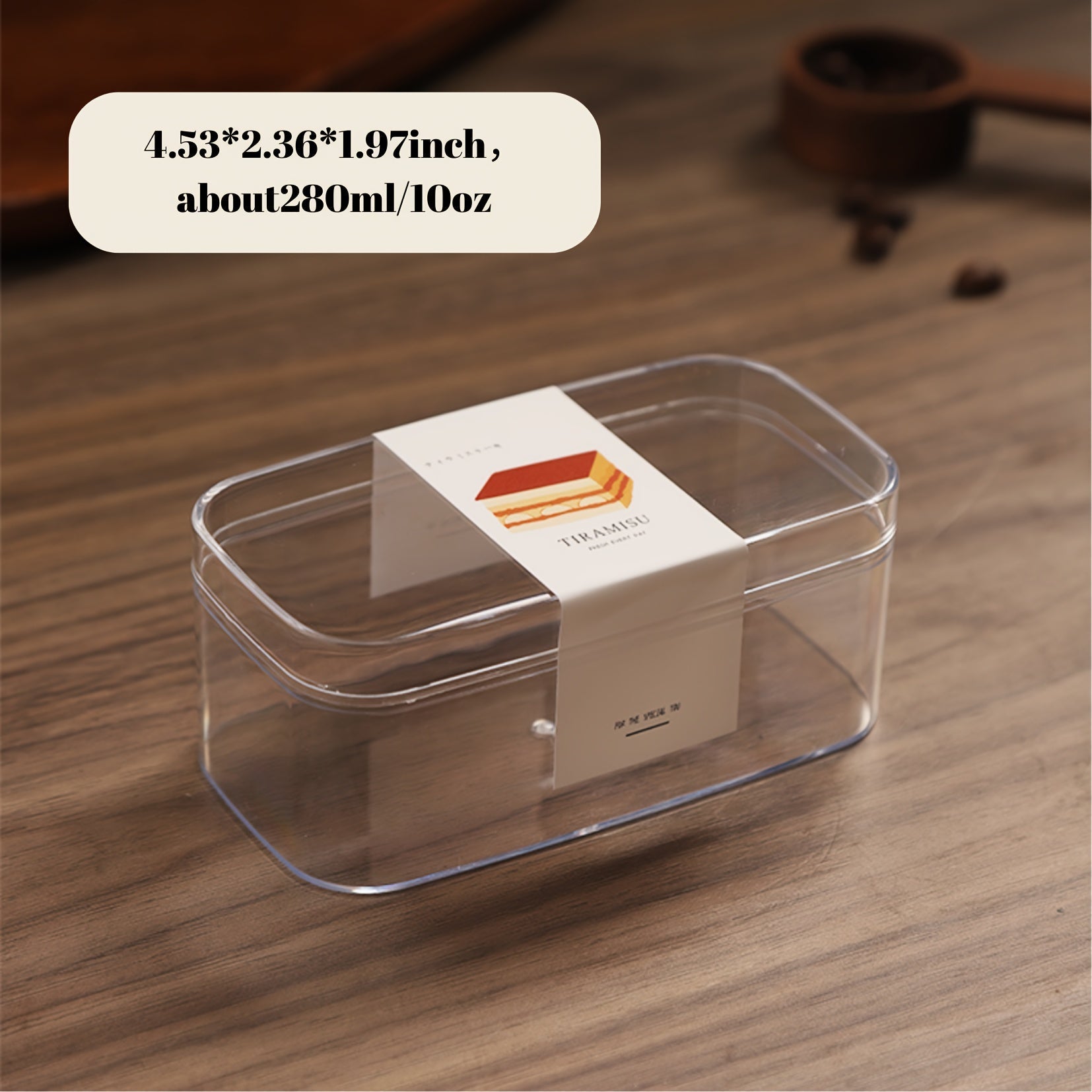 Набор из 10 прозрачных пластиковых контейнеров для десертов и тортов