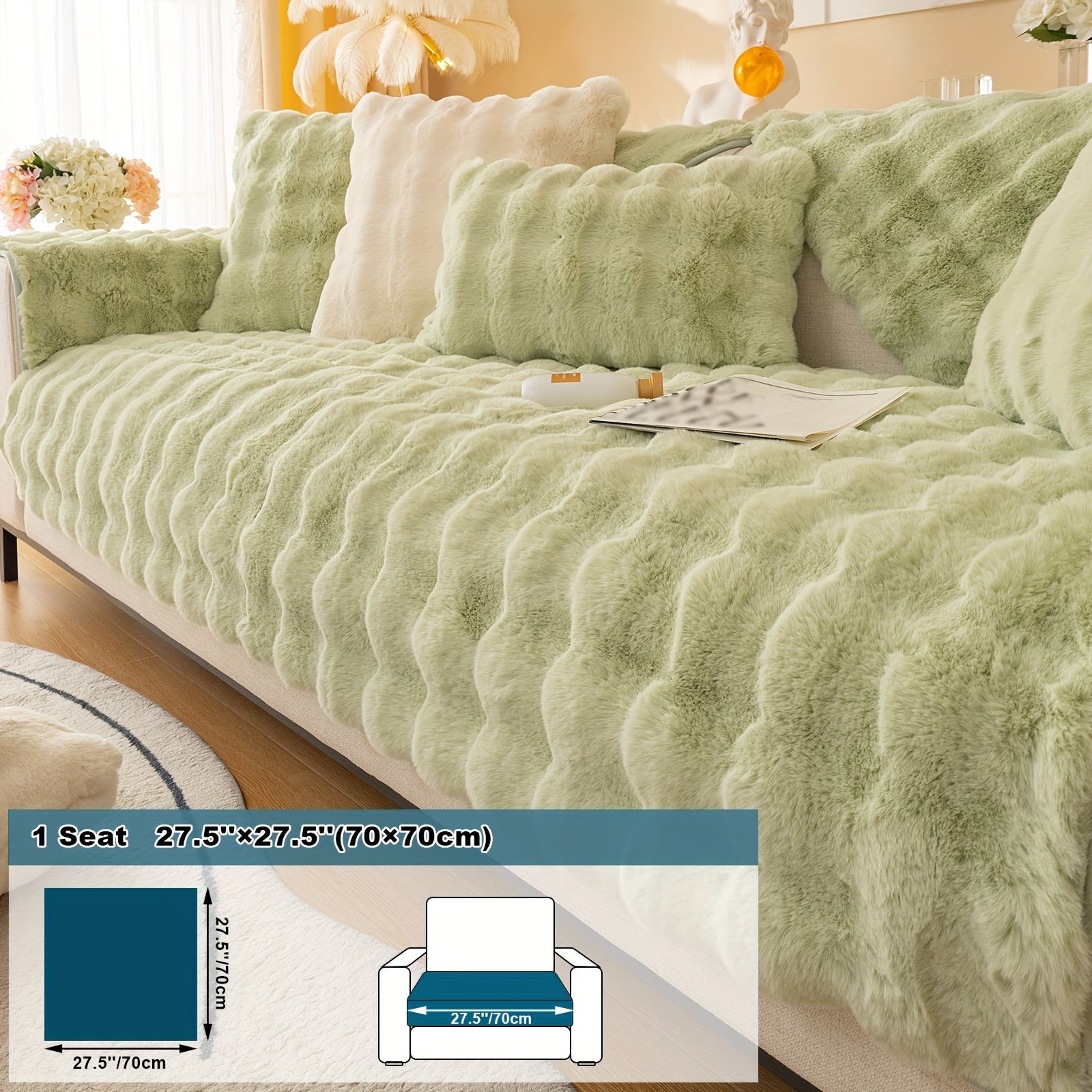 Имитация кролика плюшевая подушка-диван для домашних животных, дружелюбная к собакам с нескользящим чехлом для защиты мебели и декора в спальне, офисе или гостиной.