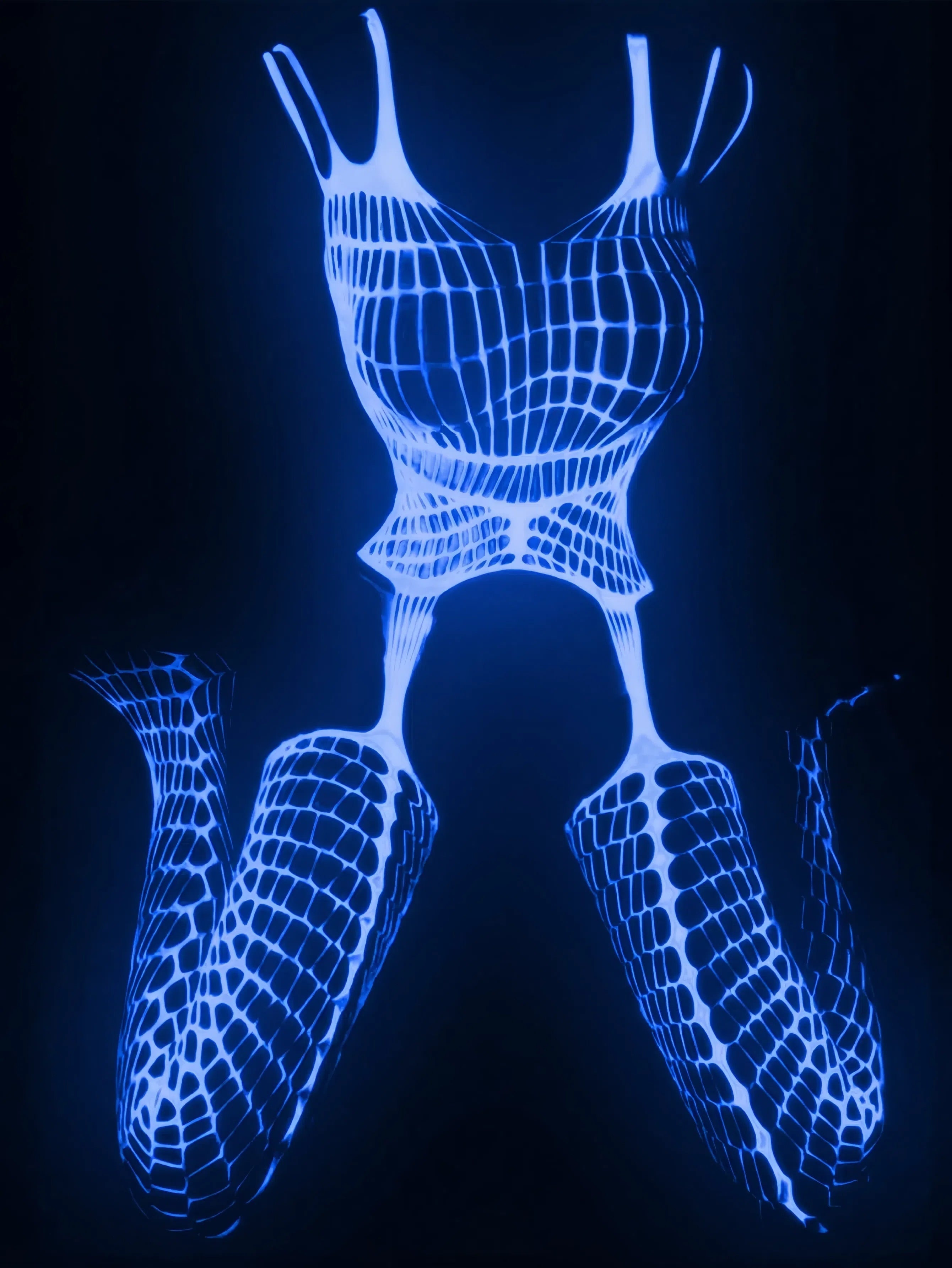 Women's Plus Size Glow-in-the-Dark Fishnet Stockings Sheer Tights