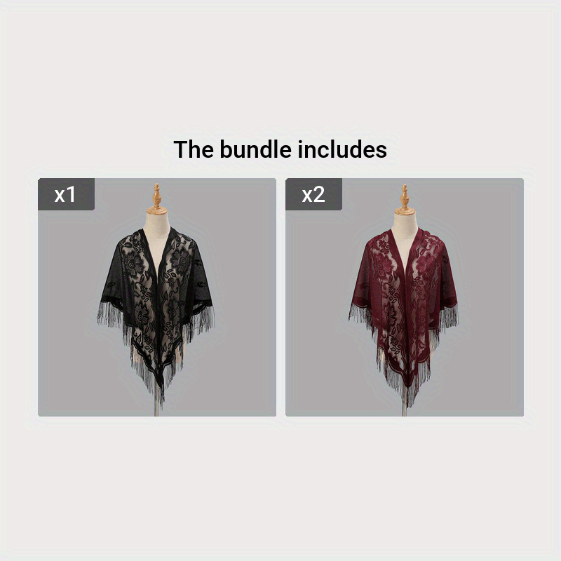 Elegant Women's Cardigan Shawl with Monochrome Lace Tassel Embroidery