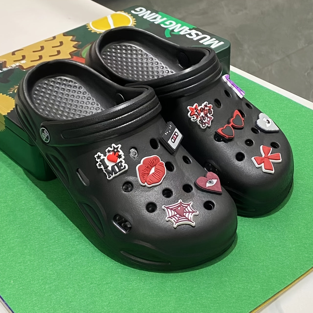 Women's Summer Hollow EVA Sandals with Cartoon Pendant and Accessories