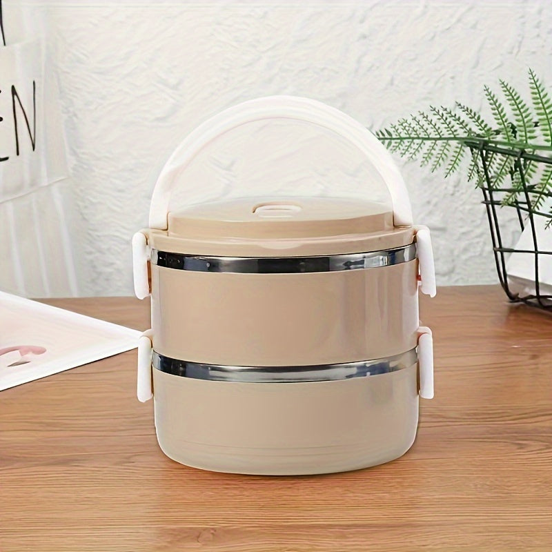 Insulated Stainless Steel 2-Tier Lunch Box Leak-Proof Food Container for Office School Camping