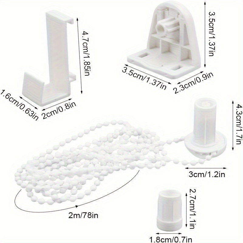 2 Sets of 17mm Roller Blinds with 6 Pieces Per Set for Windows