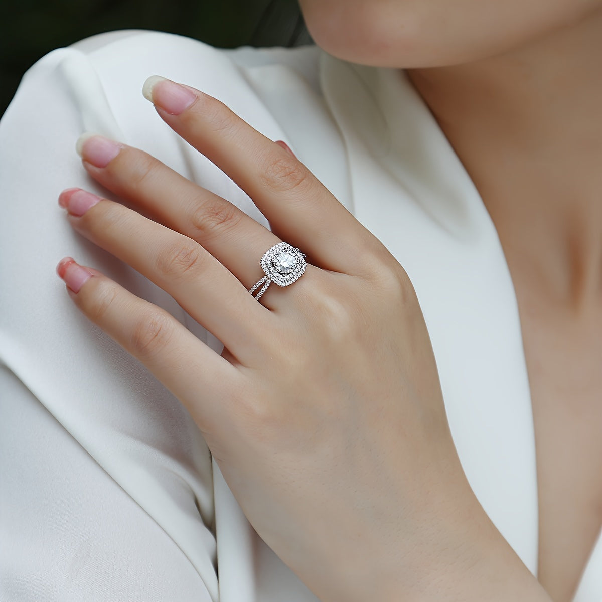 Sterling Silver Moissanite Ring with 18K Gold Plating for Men Women Engagement Wedding