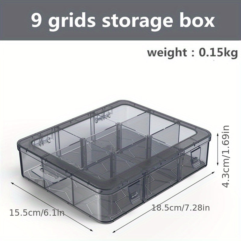 Adjustable Storage Container for Jewelry Electronics Components Plastic Box with Grids