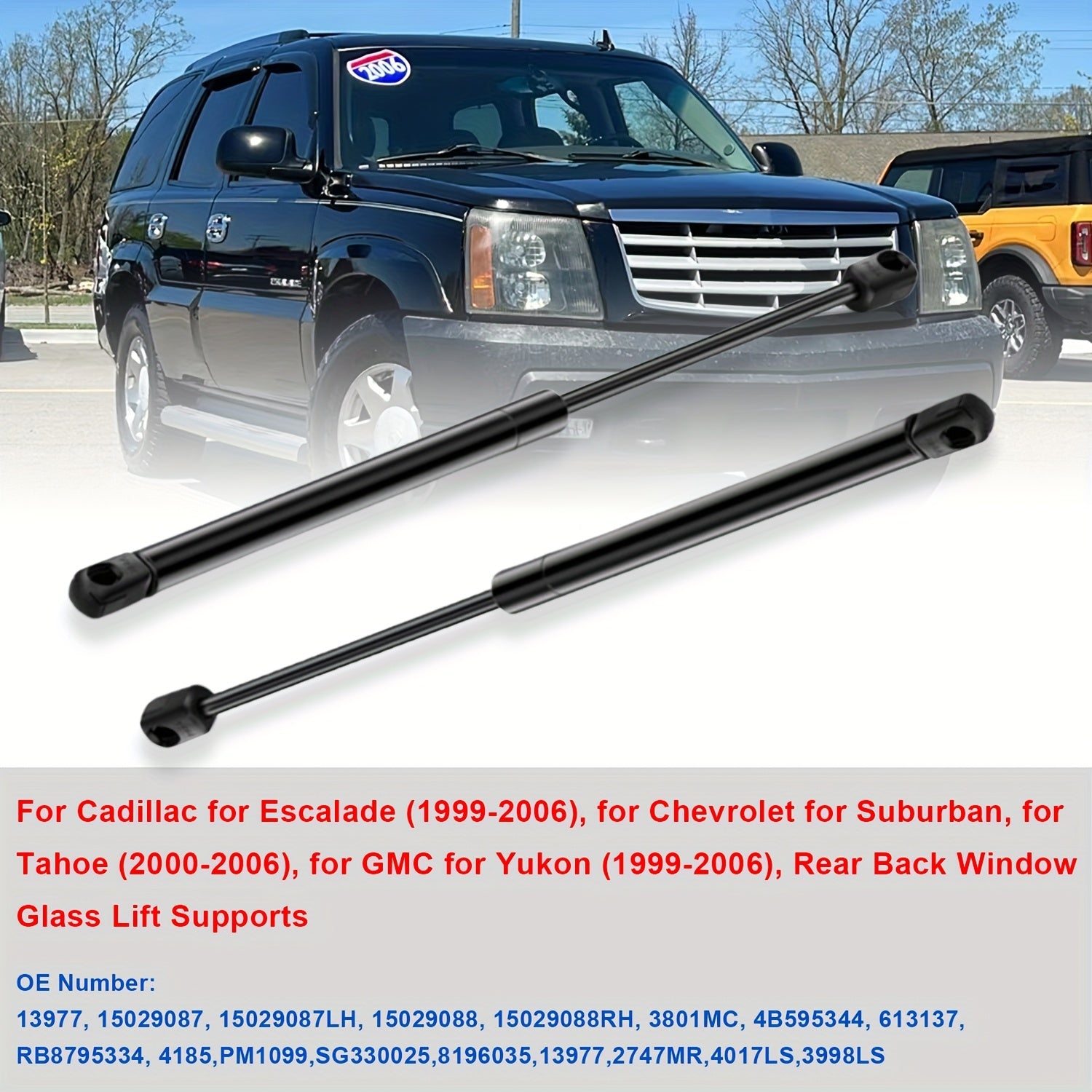 2 Pack Rear Window Lift Supports for SUV Truck Glass Hatch Damper