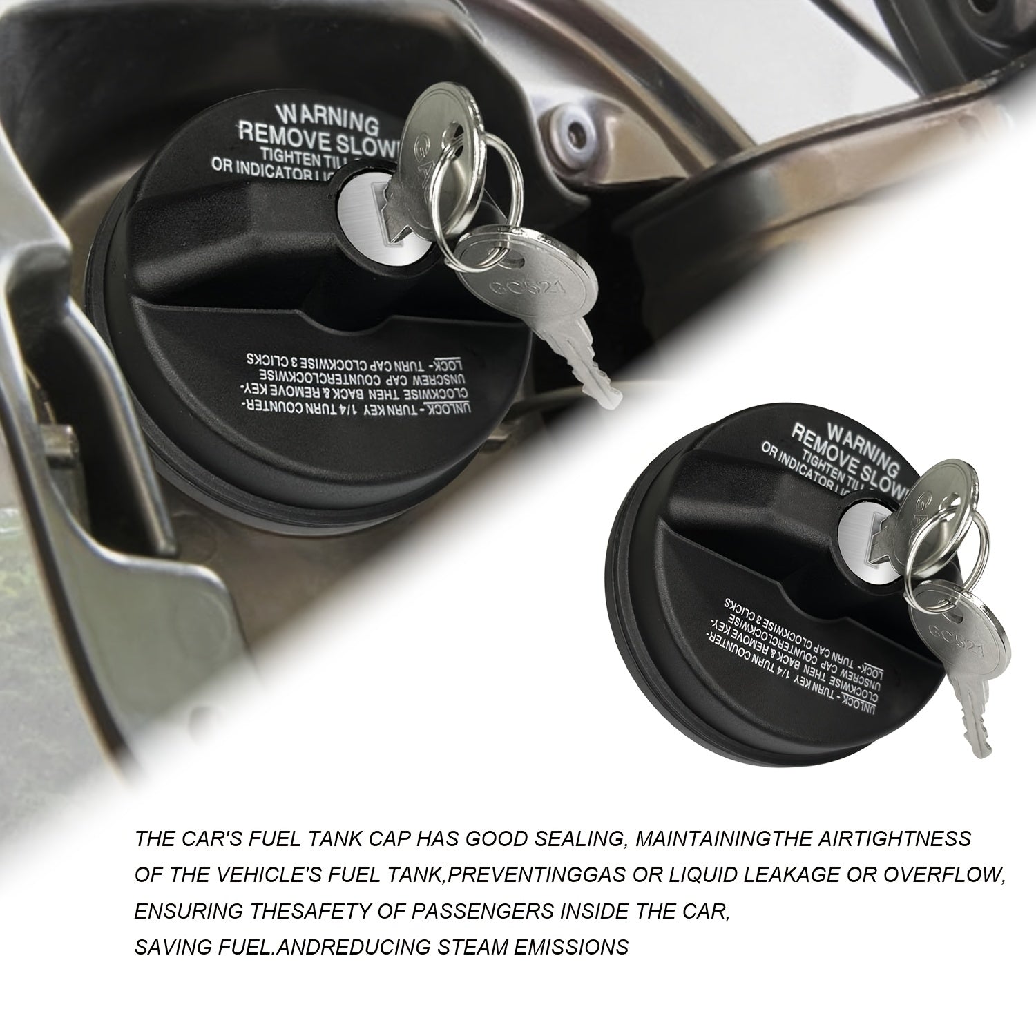 Gas Cap with Two Keys Easy Install Compatible with Multiple Vehicles