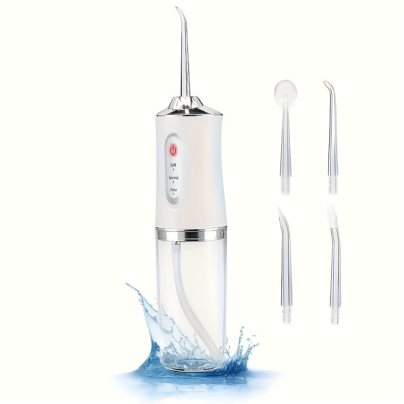Electric Water Flosser for Teeth and Gums, USB Rechargeable with 4 Nozzles