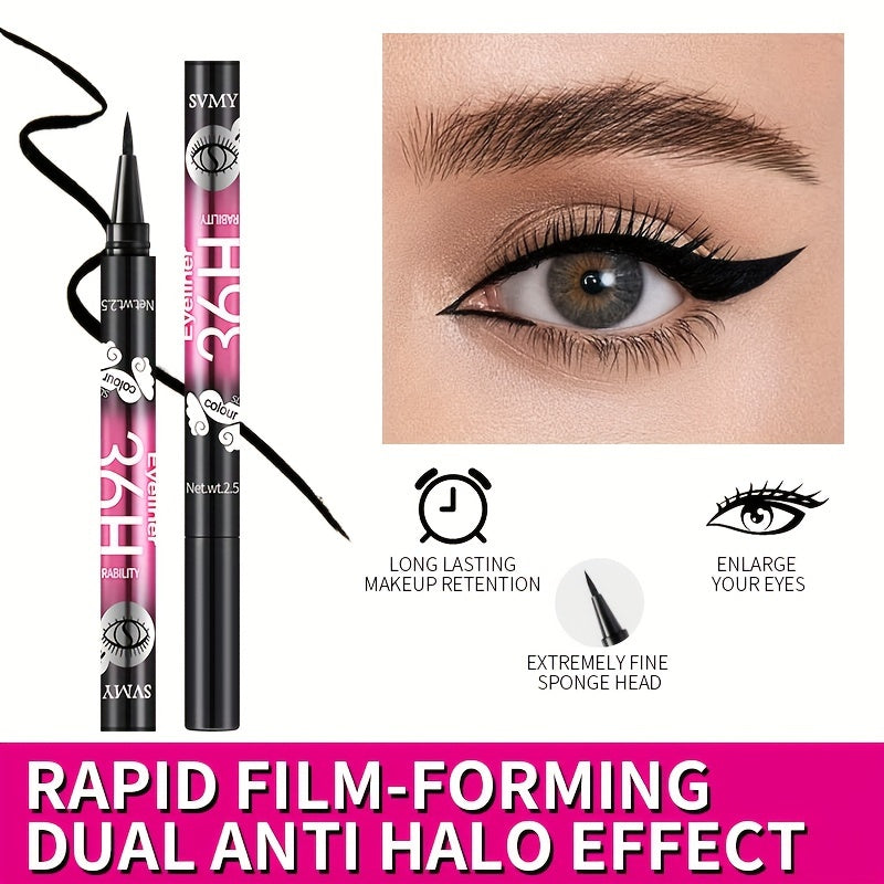 Women Black Ultra-Fine Eyeliner Pencil Quick-Dry Smudge-Proof