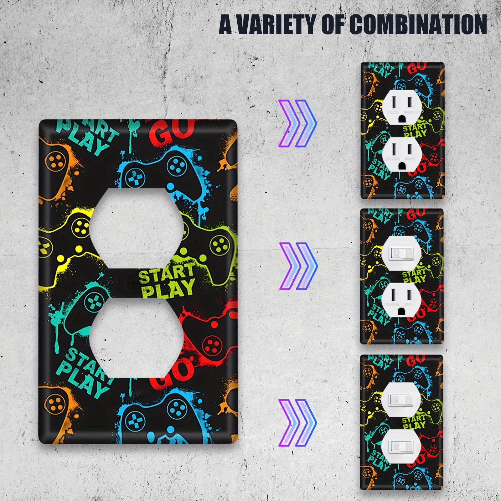 Cubierta de interruptor de luz 3D para una instalación fácil, decoración sin baterías en cocinas, baños y salas de estar