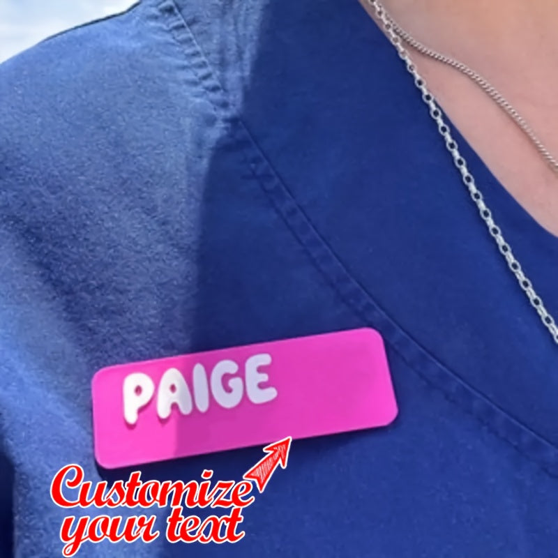 Hamshira, o'qituvchi, akushera uchun magnit orqa bilan shaxsiylashtirilgan nom belgilari