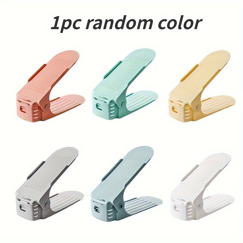 Two-Tier Stackable Plastic Shoe Organizer for Bedroom Living Room Dorm