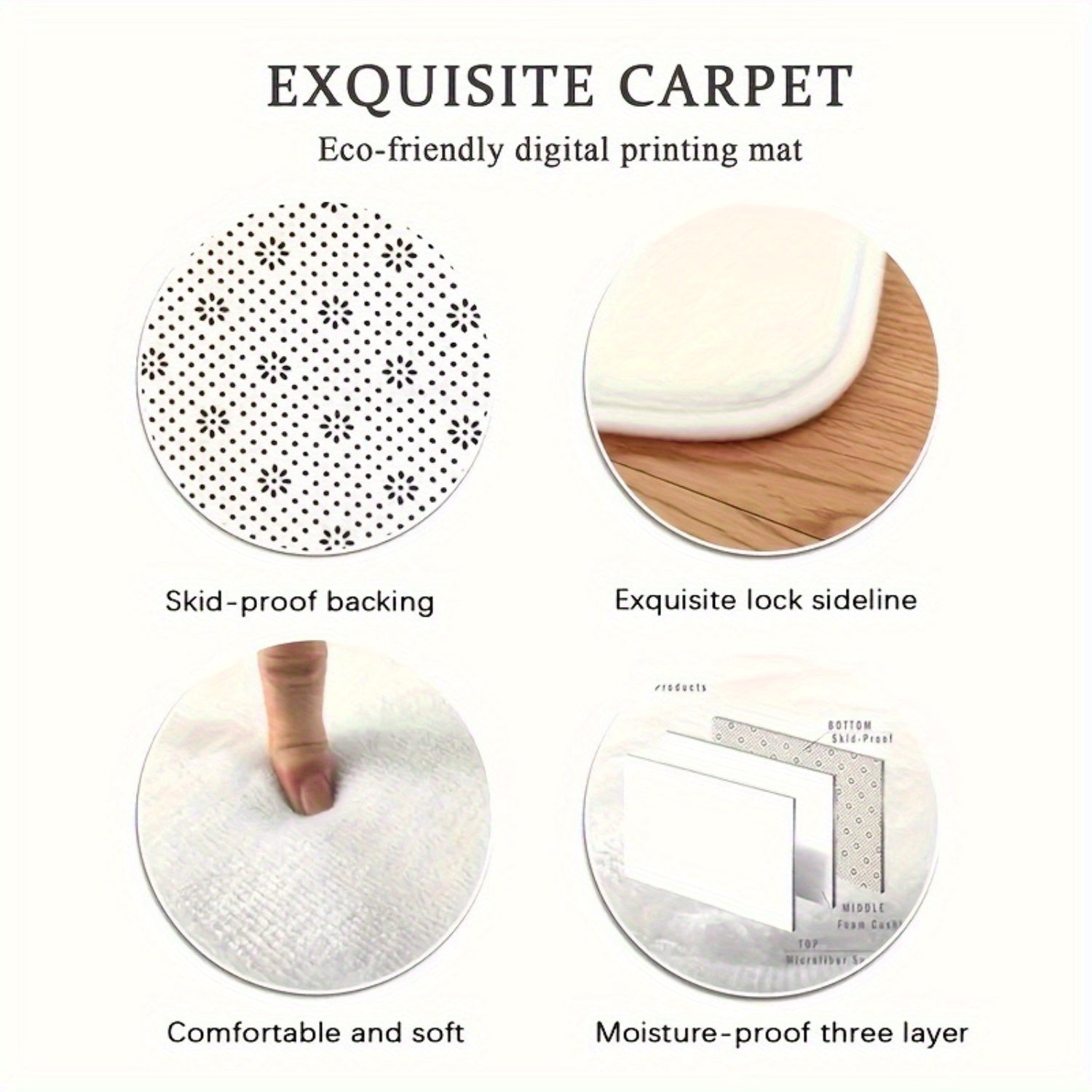 Cozy Patchwork Plank Kitchen Mat Non-Slip Easy-Clean Polyester Rug for Living Room Bedroom Dining