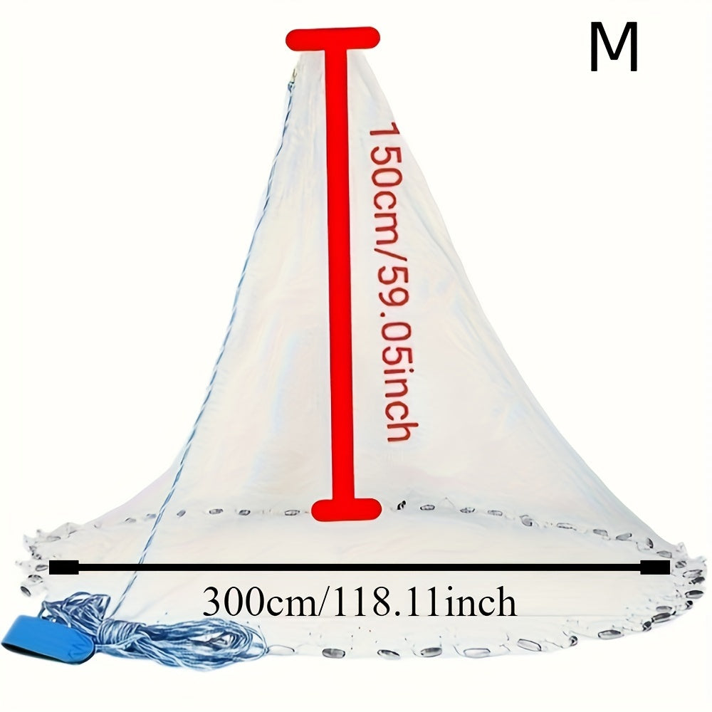 White Nylon Cast Net for All Fish Species Durable Fishing Net