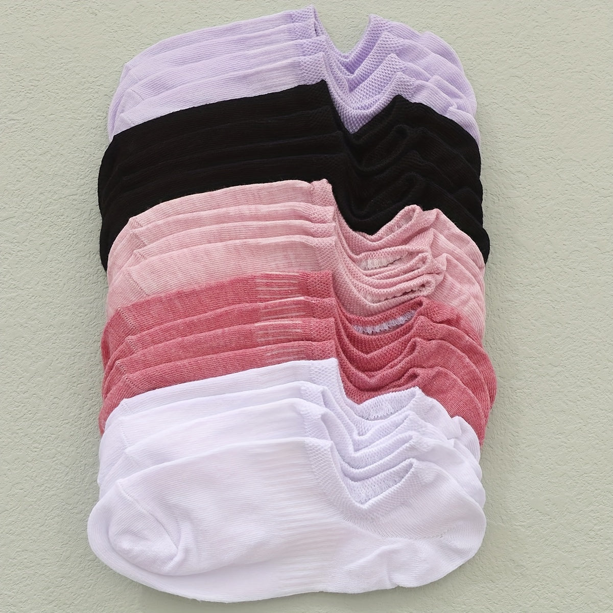 10 juft ayollar uchun nafas oladigan bo'yin sochiqlar, aralash ranglarda, polyester va elastan aralashmasidan tayyorlangan. Qulaylik va teri so'rish uchun mo'ljallangan, nafis va tasodifiy uslubga ega.