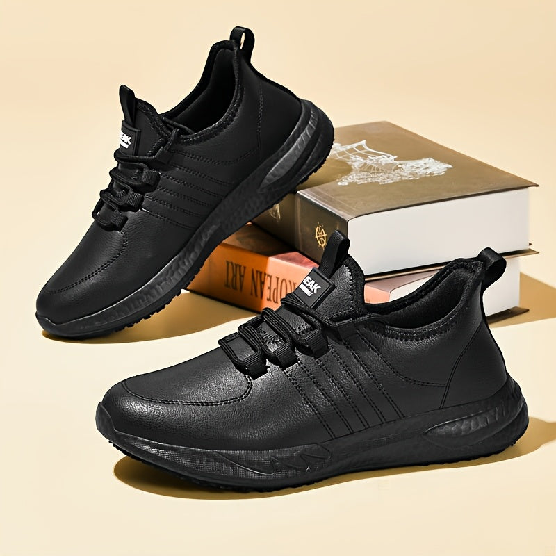 Women's Black Non-Slip Kitchen Shoes Casual Lace-Up Sneakers