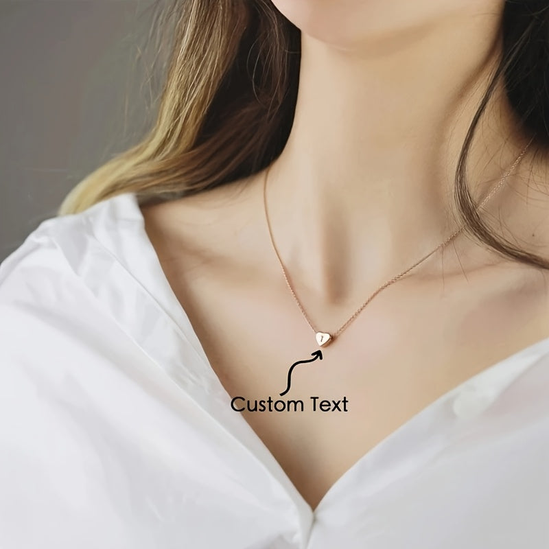 Girls Heart Initial Necklace Stainless Steel Custom Gift for Women and Mothers