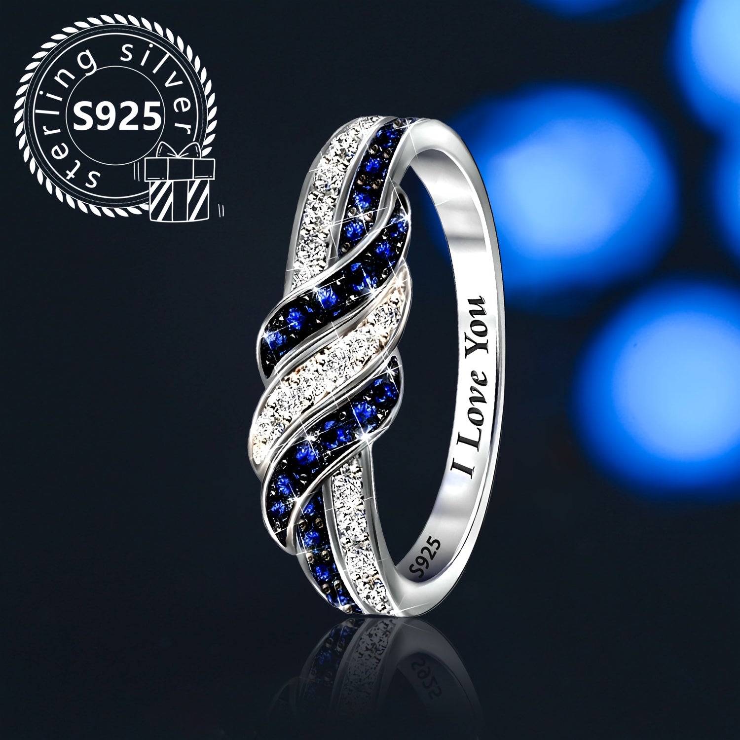 Women’s Silver Fashion Ring with Synthetic Zirconia for Weddings and Celebrations