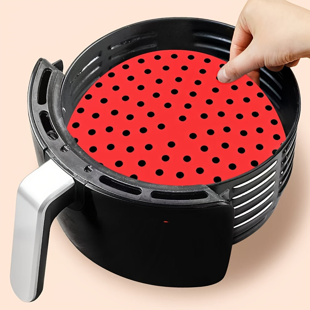 Set of 3 Silicone Air Fryer Liners Heat-Resistant Round and Square Basket Inserts for Oven and Air Fryer