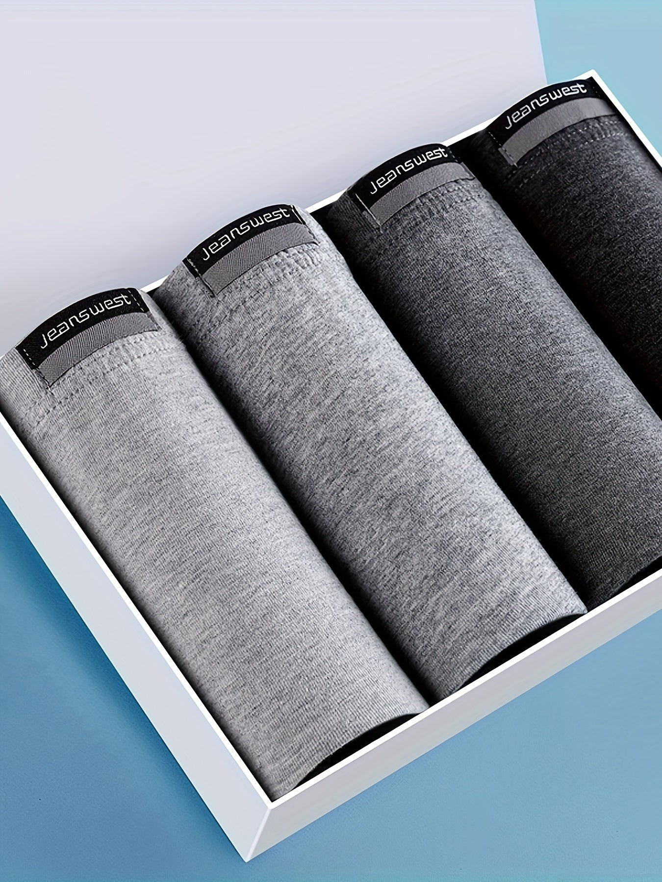 Men's Cotton and Elastane Boxer Briefs 4-Pack Solid Color Medium Stretch