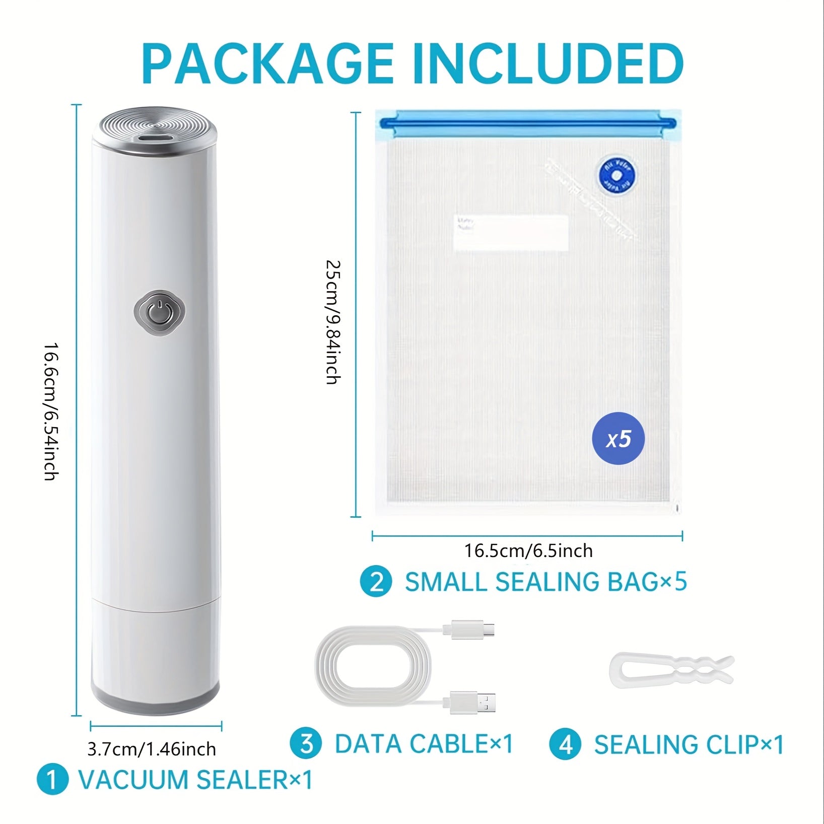 12та қайта ишлатилиши мумкин бўлган сумкалар билан кичик вакуумли герметиклаштирувчи, саёҳат учун стейк пакетлаш ва музлатиш