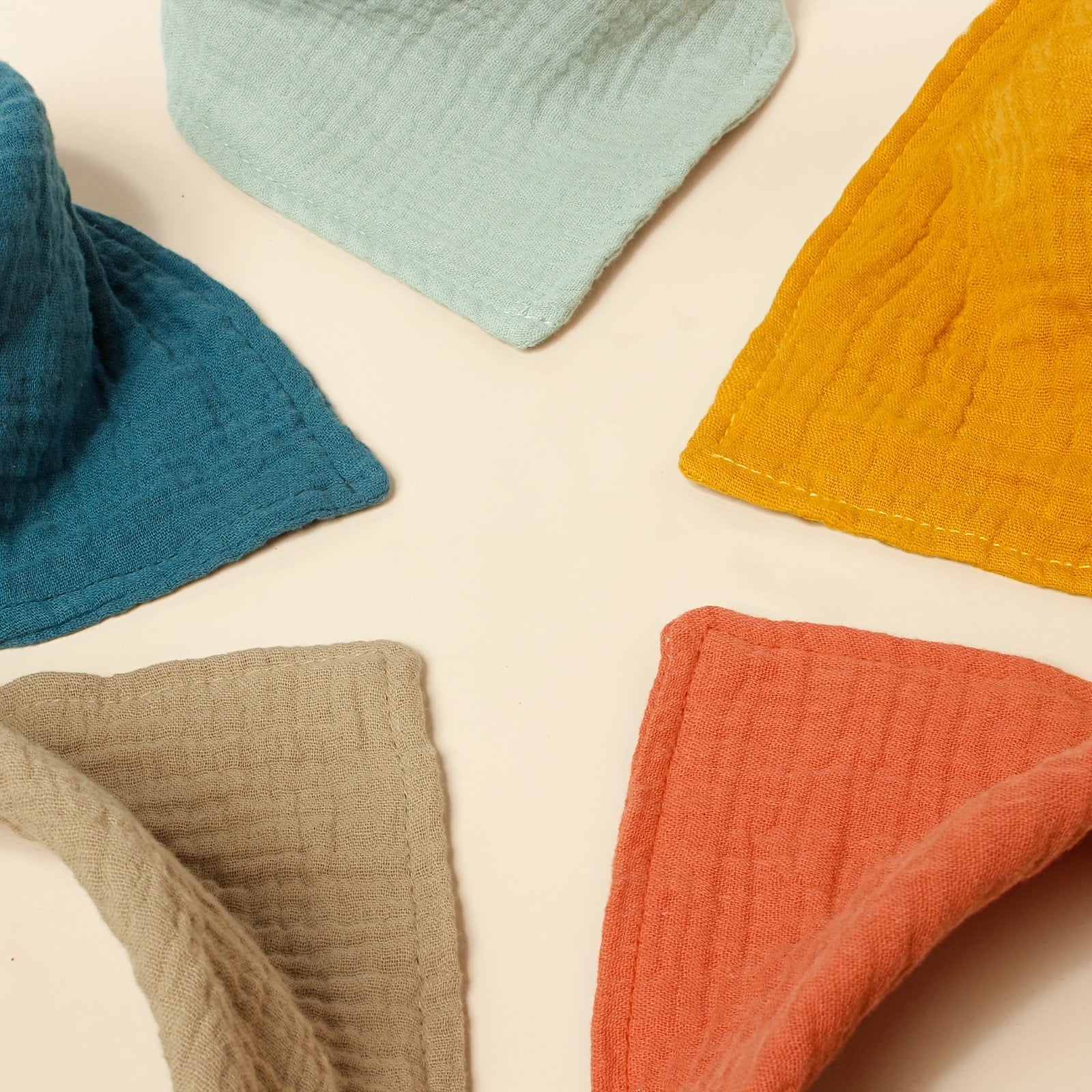 Baby Bibs Pack of 5 Cotton Muslin Triangle Drool Bibs for Teething and Feeding Adjustable for Infants Up to 3 Years