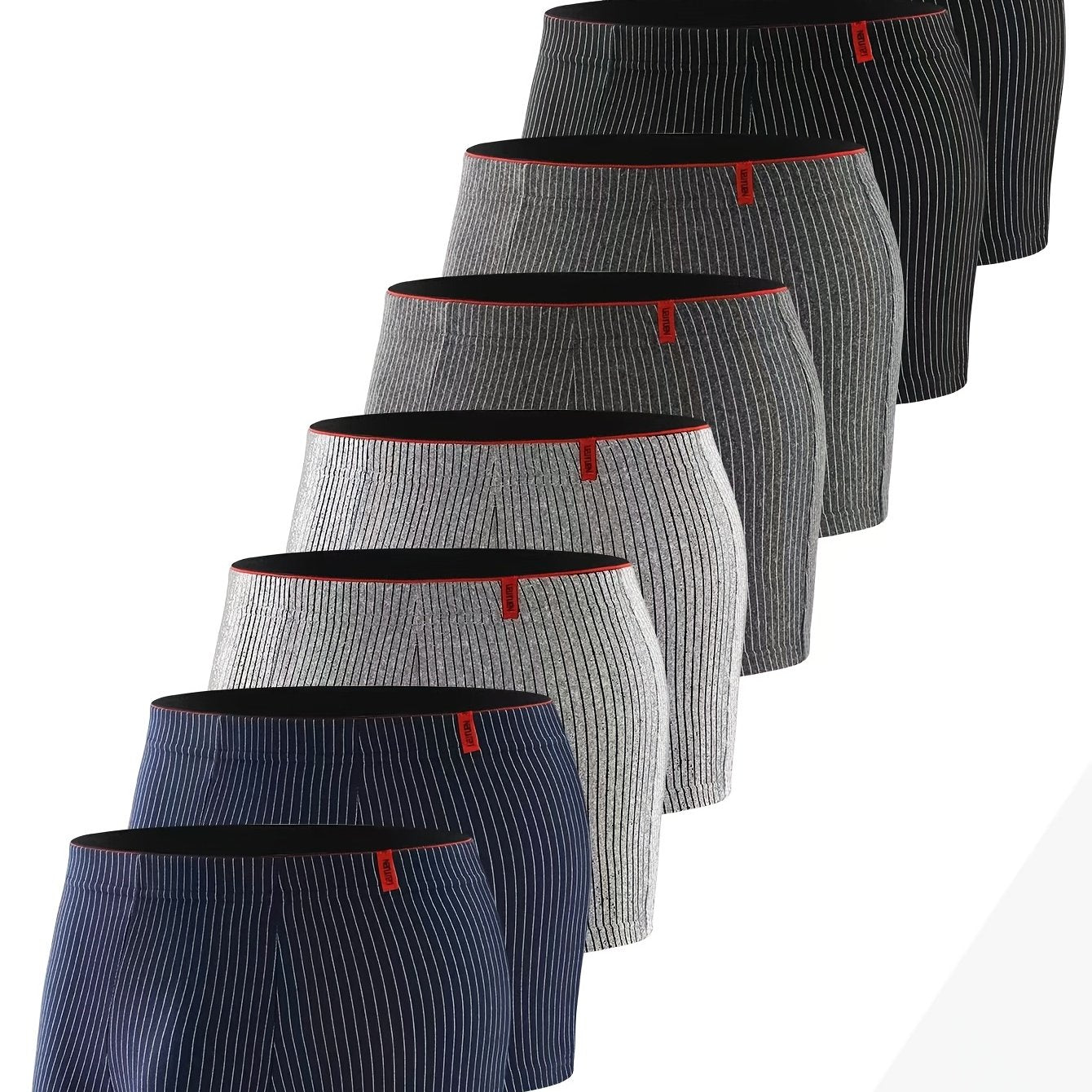 Men's Striped Breathable Polyester Spandex Boxer Shorts 1 4 8 Pack