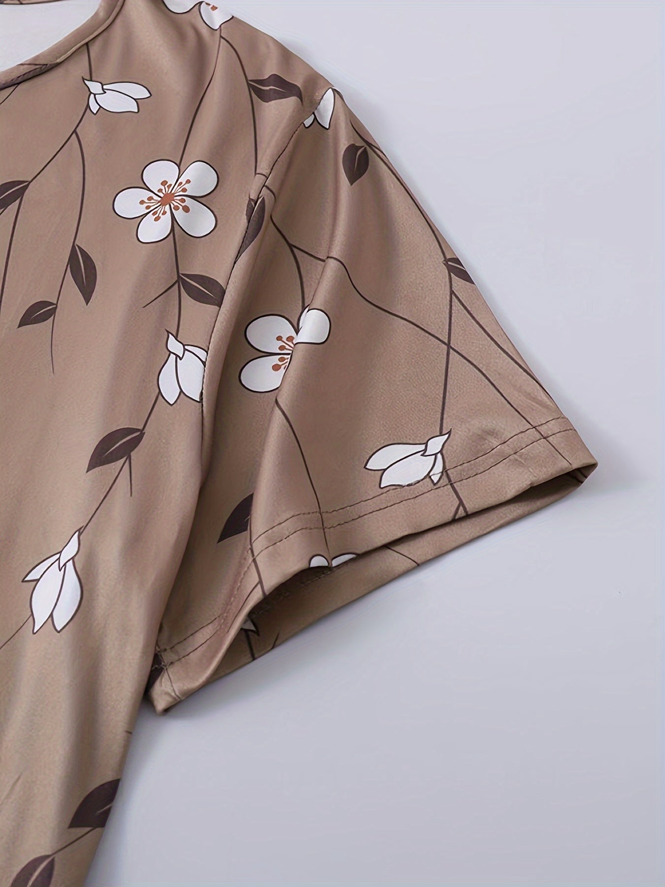 Women's Plus Size Pajama Set Soft Polyester Short Sleeve Heart Print