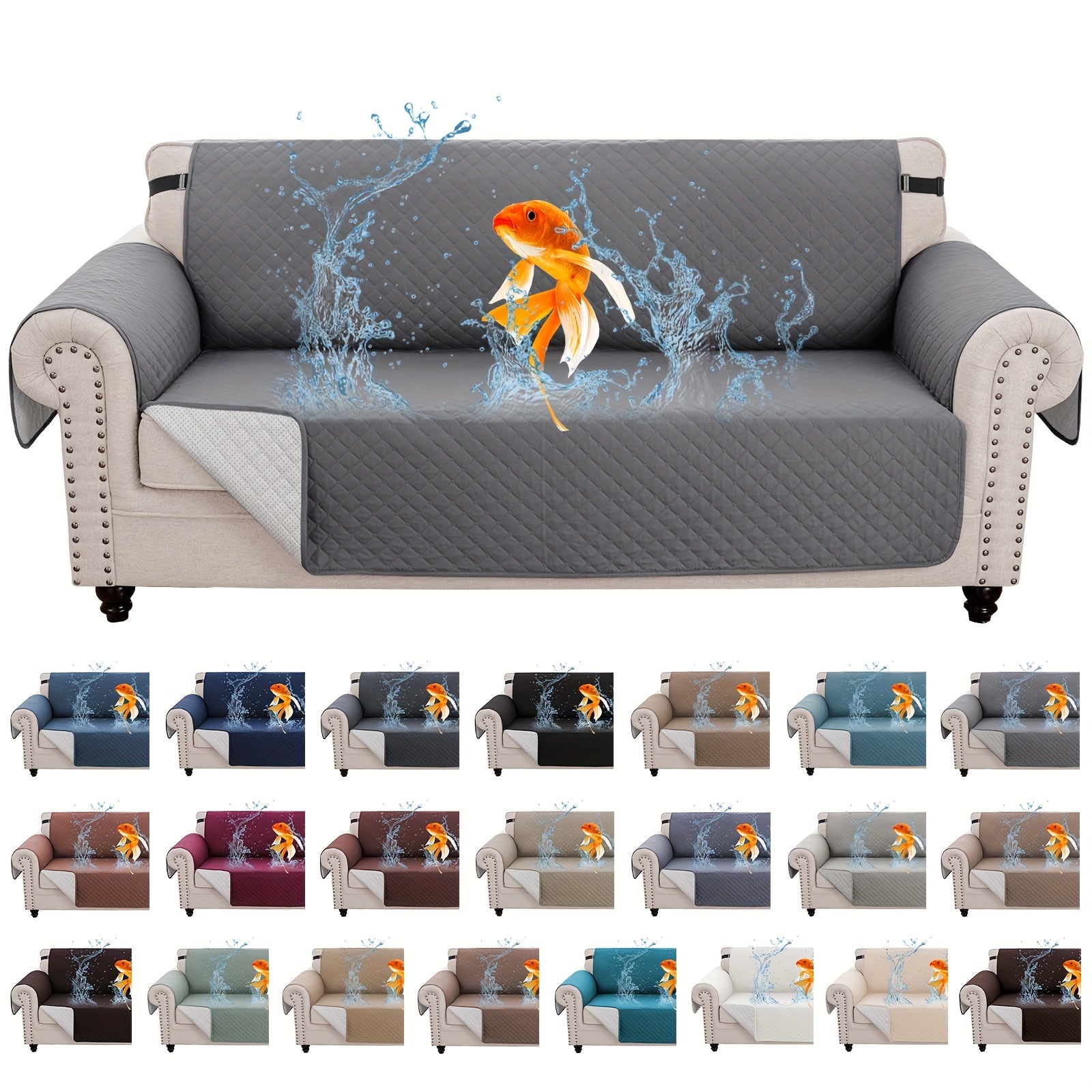 Anti-Slip Pet-Friendly Sofa Cover for Armchair, Loveseat, and Sectional in Modern Polyester