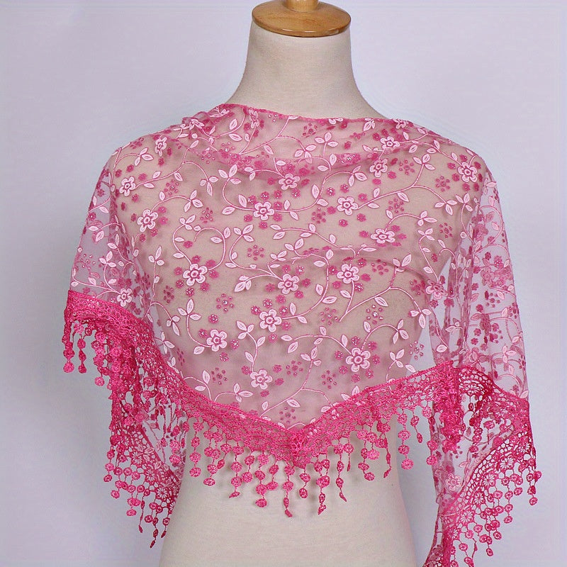 Women's Lace Triangle Veil and Scarf Set for Church Chapel Mantilla Style