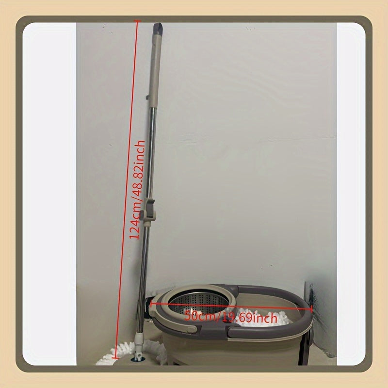 Ajratiladigan suvsizlash to'plami, qo'l bilan bosish tizimi, g'ildiraklar bilan, yashash xonasi, yotoqxona, hammom, shisha va pollarni tozalash uchun mos keladigan spin mop va chelak to'plami.