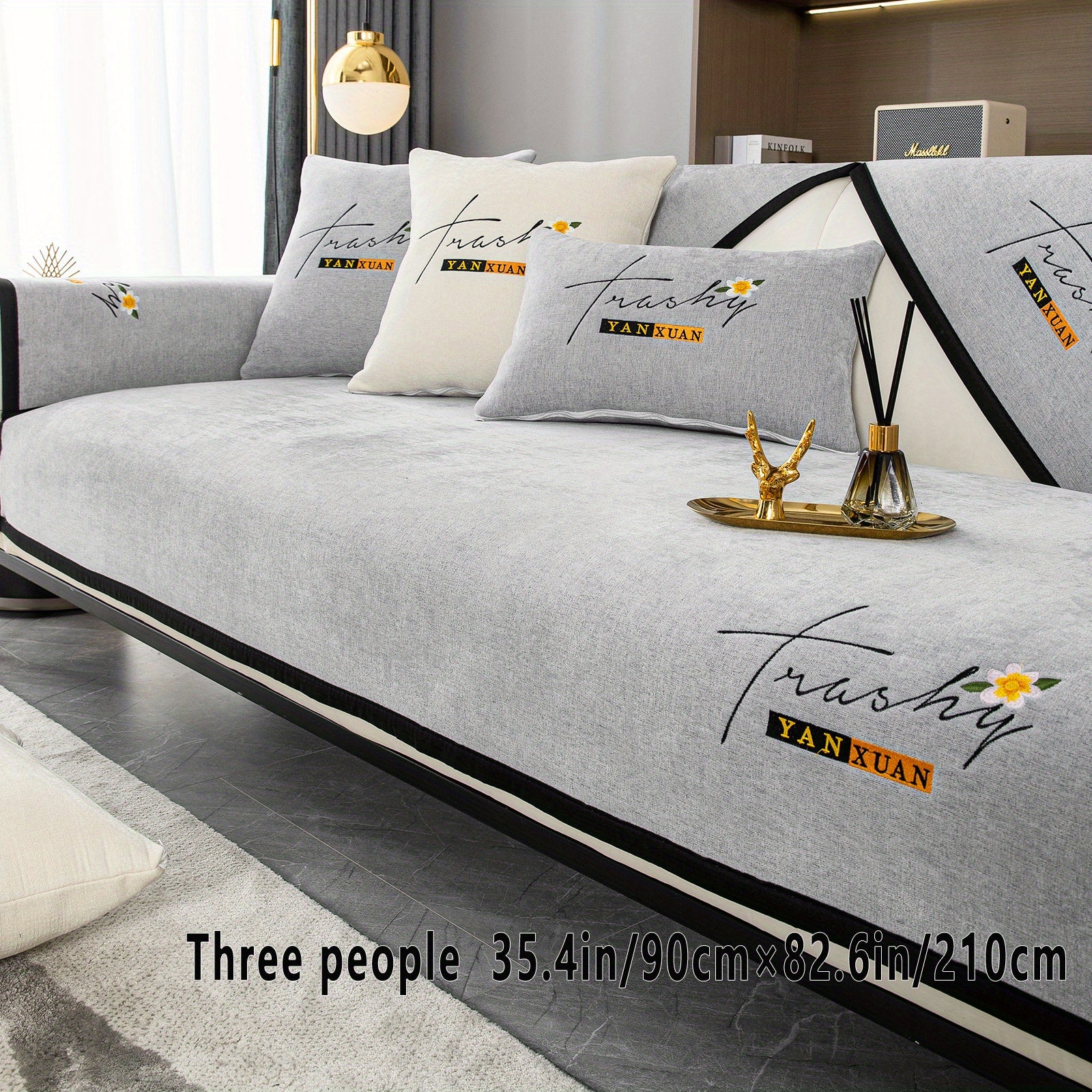 Chenille Sofa Slipcover All Seasons Protects Furniture and Enhances Home Decor