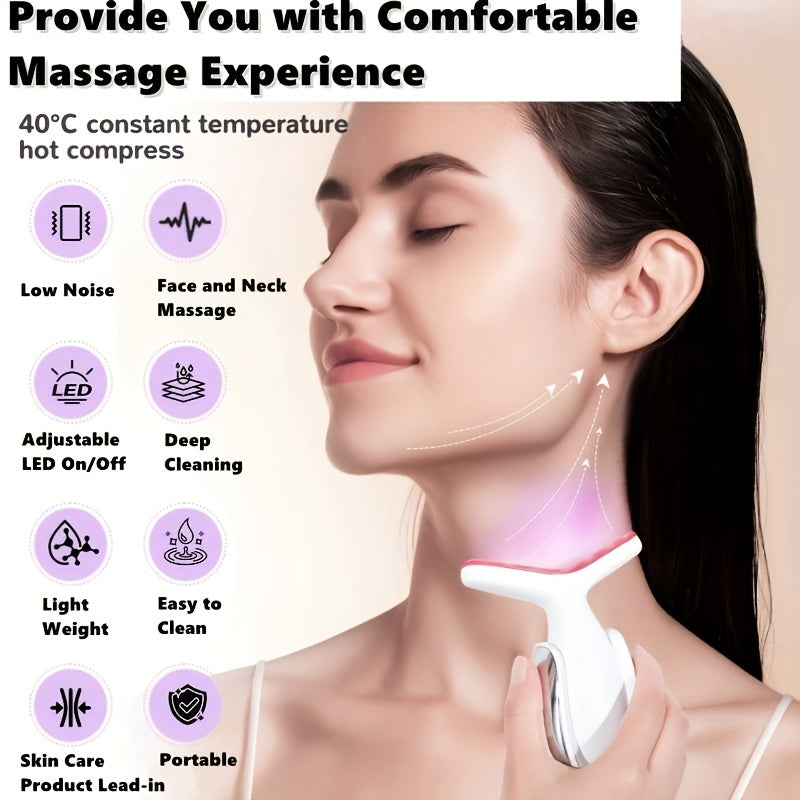 USB перезаряжаемый массажер для лица и шеи с 7 режимами, идеальный подарок для нее.