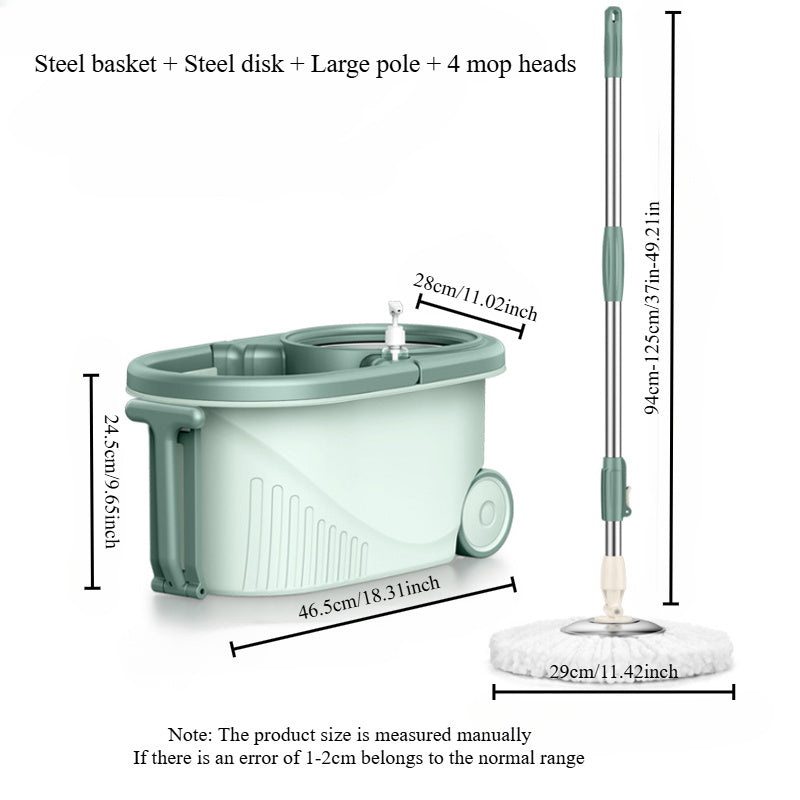 Spin Mop and Bucket Set for Home Kitchen Bathroom Living Room Cleaning